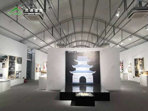 灵通弧形篷房服务于第十三届美术艺术作品展